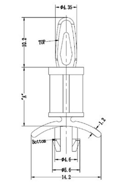 PIIRIKORTIN KIINNITYSMUOVI 9,5mm 4/5,5mm 50kpl pussi