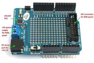 ARDUINO SHIELD RGB LED-MATRIISIPANEELI OHJAIN 16X32