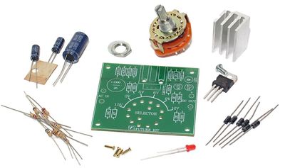 RAKENNUSSARJA: JÄNNITEREGULAATTORI 1,5/3/5/6/9/12V 1A