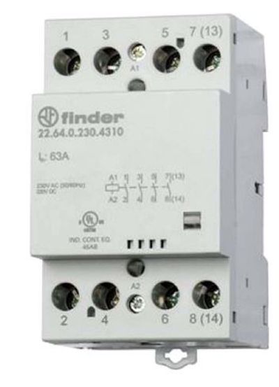 KONTAKTORI DIN-KISKOON  4-NAP, 24V, 63A, 24kVA