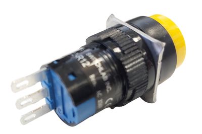 VAIHTAVA PAINOKYTKIN 1-NAP 2A 250VAC KELTAINEN