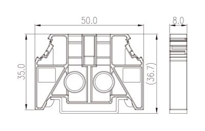 Dinkle SS4N, Screw End Stopper DIN 35x15/35x7.5, W8mm, BG
