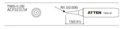 ATTEN T900-0.2SI JUOTOSKÄRKI KARTIO 0,1mm ATTEN T900-0.2SI JUOTOSKÄRKI KARTIO 0,1mm