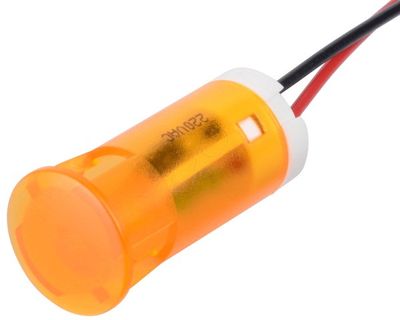MERKKIVALO LED 10mm 230VAC ORANSSI JOHDOILLA