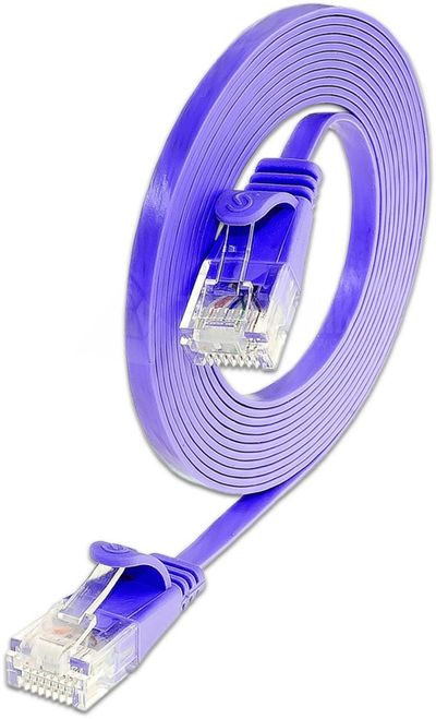 CAT6 LITTEÄ VERKKOKAAPELI U/UTP 0,5m violetti
