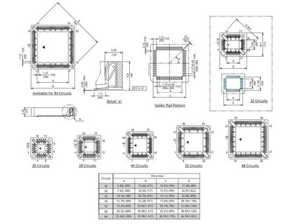 PLCC32 kanta h4,60mm smd T&R