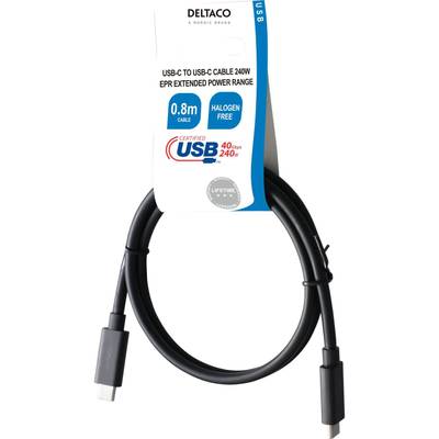 USB4 Gen3-kaapeli USB-C – USB-C, 40 Gbps, 240 W, 0,8 m