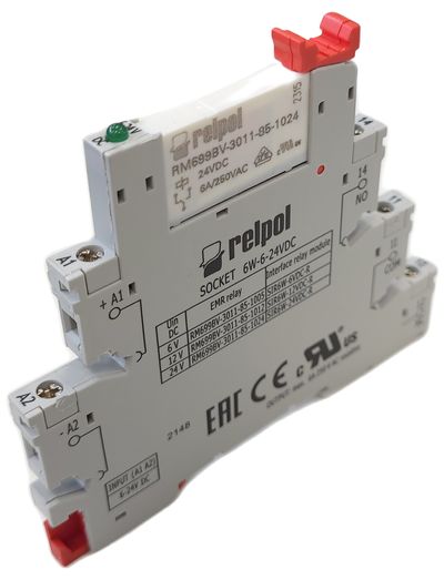 RELEMODUULI DIN-KISKOON 24V 6A RELEMODUULI DIN-KISKOON 24V 6A