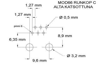 RJ12 (6P6C)-RUNKOLIITIN PRINTTIIN PYSTYMALLI