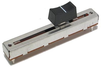 LIUKUPOTENTIOMETRI 60mm MONO LINEAARI(B) 10kohm NUPILLA (musta) LIUKUPOTENTIOMETRI 60mm MONO LINEAARI(B) 10kohm NUPILLA (musta)