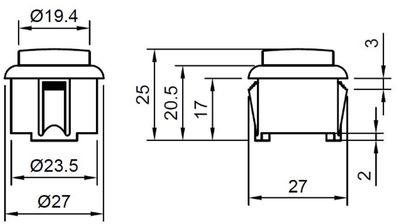 ARCADE MIKROKYTKIN 27X25 musta