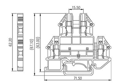 Dinkle DKK4N, BiLFTB, screw, 0.34-6mm2, BG