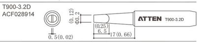 ATTEN T900-3.2D JUOTOSKÄRKI TALTTA 3,2x0,5mm