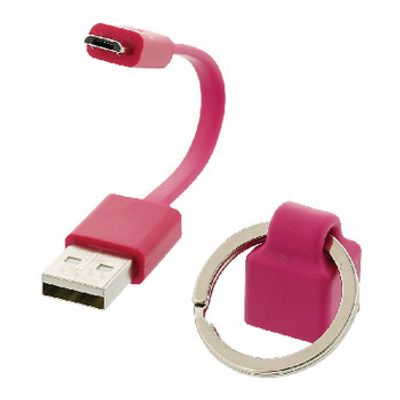 USB-2.0 KAAPELI A-UROS / microB U 0,1m pinkki