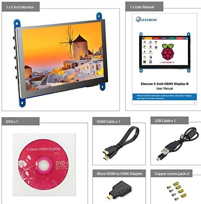 Elecrow RC050 5" 800x480 HDMI,CAPTCH KOSKETUSNÄYTTÖ