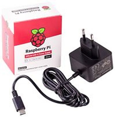 Raspberry Pi 4 TEHOLÄHDE, 5.1V 3A, musta