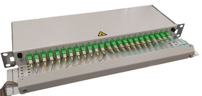 Valokuitupaneeli 24xSC 19" 140mm runko + törmäyssuoja Valokuitupaneeli 24xSC 19" 140mm runko + törmäyssuoja