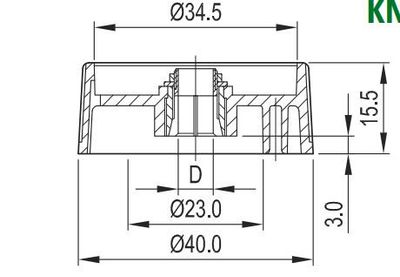NUPPI 8mm AKSELILLE, MUSTA NUPPI 8mm AKSELILLE, MUSTA