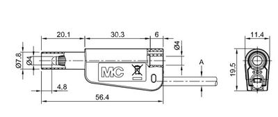 4mm TURVAPISTOKE MUSTA 32A 1000V