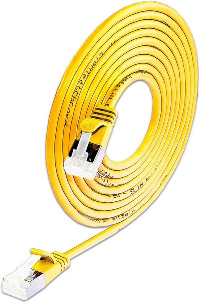 CAT6A 10G OHUT VERKKOKAAPELI U/FTP 0,25m keltainen CAT6A 10G OHUT VERKKOKAAPELI U/FTP 0,25m keltainen