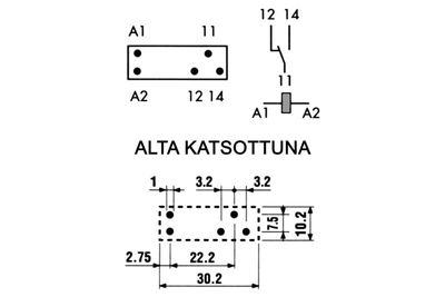 PCB-RELE 1-VAIHTO 10A 24VDC Sensitive Coil