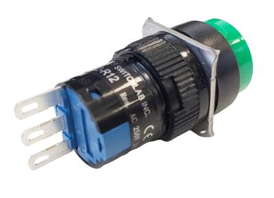 VAIHTAVA PAINOKYTKIN 1-NAP 2A 250VAC VIHREÄ