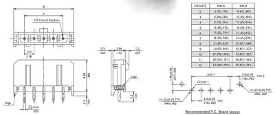 3,0mm 1x5pole male vertical tin HF
