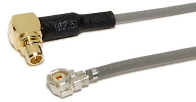 U.FL - MMCX uros kulma mikrokoaksiaali välikaapeli 80mm