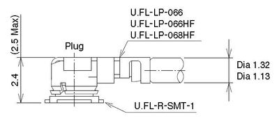 U.FL Ø1.13mm 49mm kuorittu+tinattu