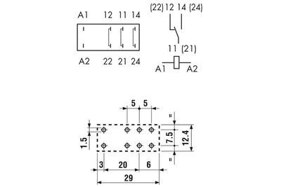 BI-STABIILI PCB-RELE 2-VAIHTO 8A 24VDC