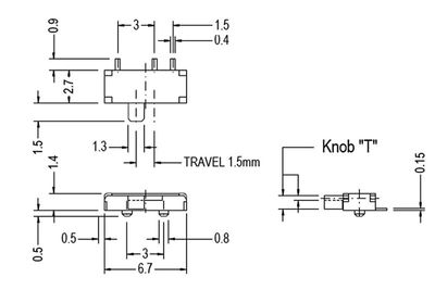 1-NAPAINEN LIUKUKYTKIN PINTALIITOS ON/ON
