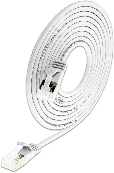 CAT6A 10G OHUT VERKKOKAAPELI U/FTP 5,0m valkoinen