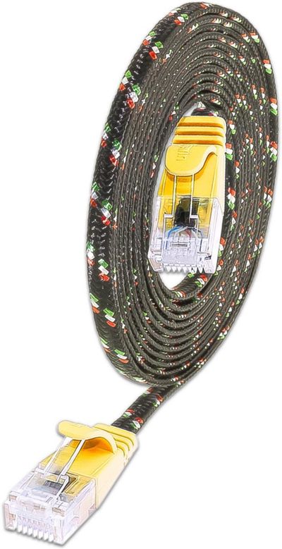 CAT6 LITTEÄ VERKKOKAAPELI U/UTP SUOJAPUNOKSELLA 2m keltainen