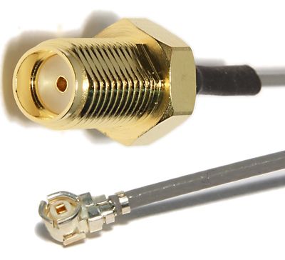 U.FL - SMA naaras mikrokoaksiaali välikaapeli 50mm 