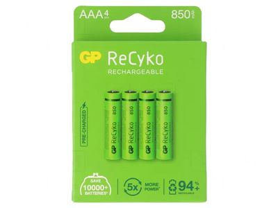 AKKU-AAA NiMH 1,2V 850mAh KÄYTTÖVALMIS 4kpl