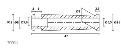 LÄPIVIENTIKUMI Ø8mm TAIVUTUSSUOJALLA