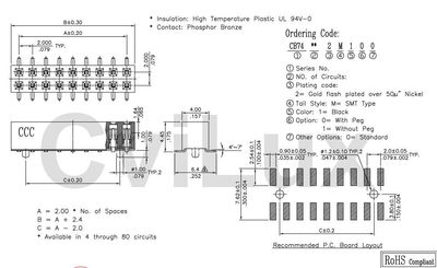 Naaras 2x5pin 2,0mm piikkirimalle