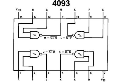 CMOS-LOGIIKKAPIIRI NAND 4093 DIP14