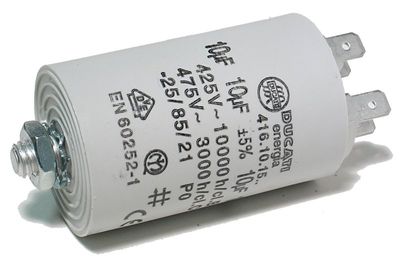 KÄYNTIKONDENSAATTORI 10µF LATTALIITTIMILLÄ KÄYNTIKONDENSAATTORI 10µF LATTALIITTIMILLÄ