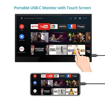 CrowVi 15,6" USB-C,mHDMI FullHD IPS +TOUCH NÄYTTÖ