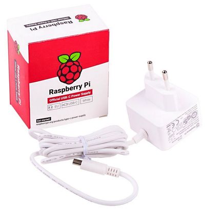 Raspberry Pi 4 TEHOLÄHDE, 5.1V 3A, valkoinen Raspberry Pi 4 TEHOLÄHDE, 5.1V 3A, valkoinen