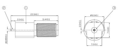 SMA Naaras Piirilevylle SMD reunaan upotettava