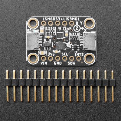 Adafruit LSM6DS3TR-C + LIS3MDL 9DoF LIIKE/MAGNEETTIANTURI
