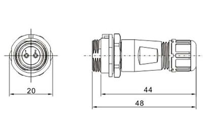 JOHTOLIITIN ULKOKIERRE NAARAS 4-PIN IP68