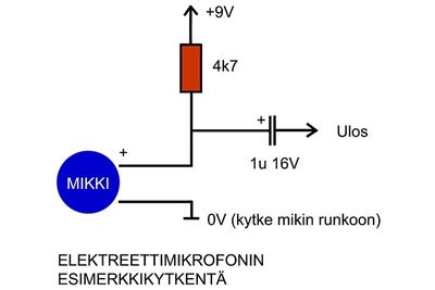ELEKTRITEETTIMIKROFONI Ø10x6mm JALOILLA