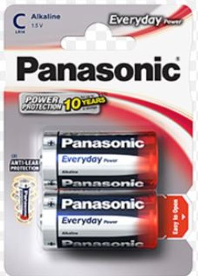 2kpl ALKALIPARISTO 1,5V C-KOKO Panasonic Everyday Power