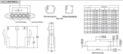 3,0mm 1x3pole male wire panel mount UL 94V-0