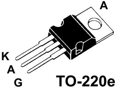TYRISTORI 8A 1000V 15mA TO220I