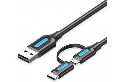 Vention USB-2.0 KAAPELI A-UROS / USB-C/micro-B 0,25m