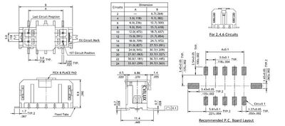 3,0mm 14pole smd male vertical Sn UL 94V-0